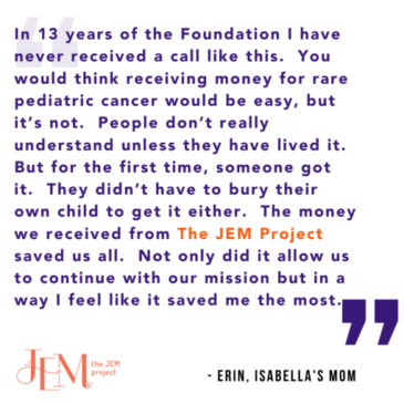 Isabella Santos Foundation Receives Gift from The JEM Project